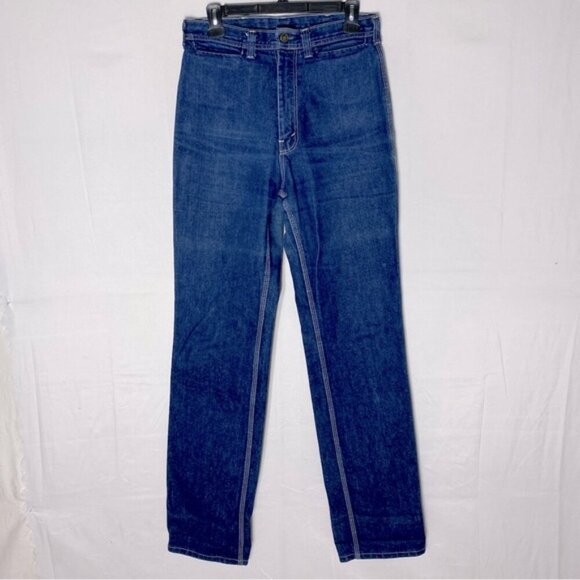 Vintage Howick Dark Blue Western Style Long Inseam High Rise Straight Leg Jeans - Picture 2 of 13